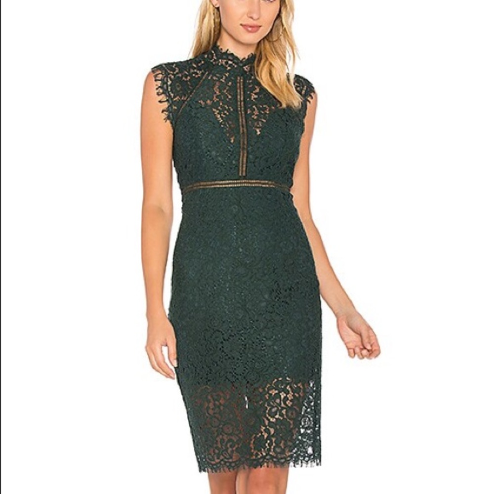 Bardot Lace Panel Midi Dress